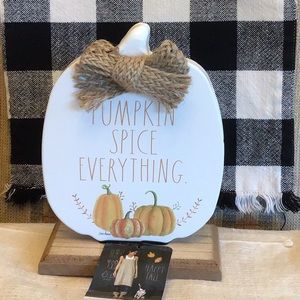 🆕🎃Rae Dunn PUMPKIN SPICE EVERYTHING Standing Metal Decor